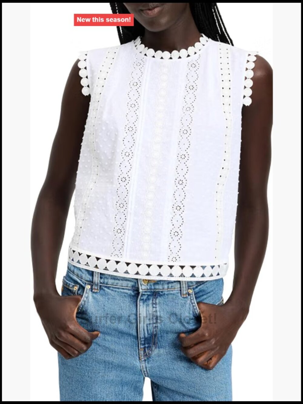 100% Cotton Sleeveless Tank Top High Neck Polished Shell Blouse